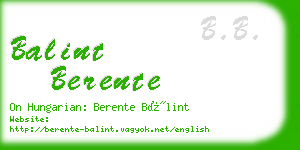 balint berente business card